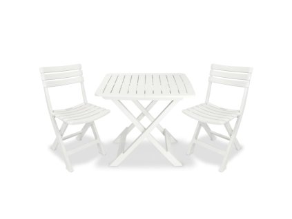 vidaXL 3dílný skládací bistro set plastový bílý