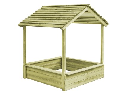 vidaXL Dětský zahradní domeček s pískovištěm 128x120x145 cm borovice