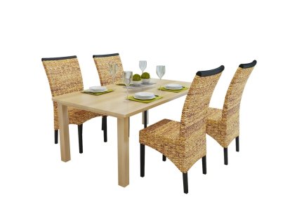 vidaXL Jídelní židle 4 ks abaka a masivní mangovníkové dřevo