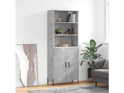 vidaXL Skříň highboard betonově šedá 69,5x34x180 cm kompozitní dřevo