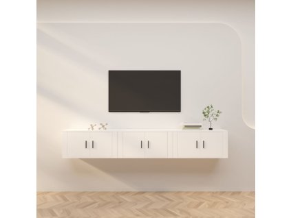 vidaXL Nástěnné TV skříňky 3 ks bílé 80 x 34,5 x 40 cm