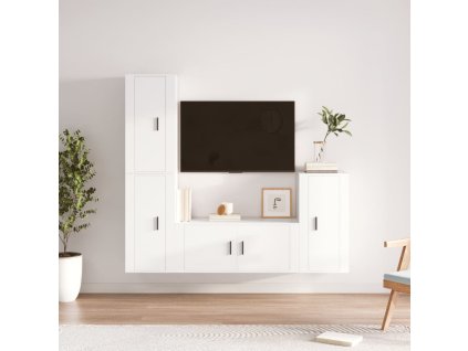 vidaXL 4dílný set TV skříněk bílý kompozitní dřevo