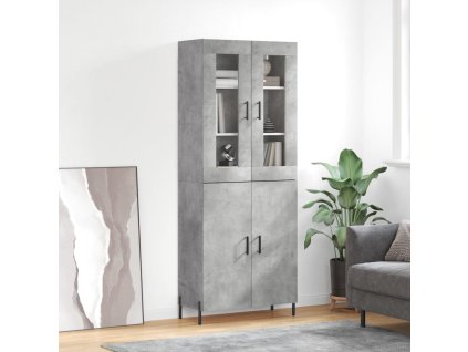 vidaXL Skříň highboard betonově šedá 69,5x34x180 cm kompozitní dřevo