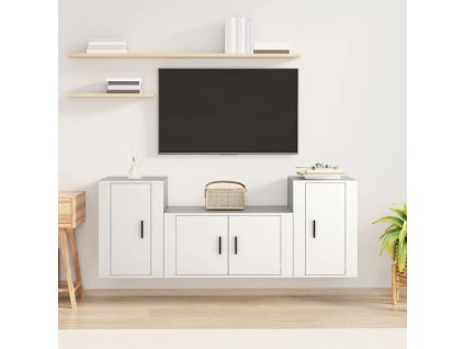 vidaXL 3dílný set TV skříněk bílý kompozitní dřevo