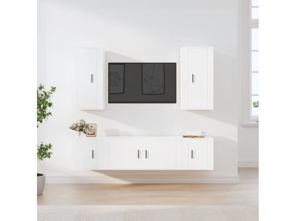 vidaXL 5dílný set TV skříněk bílý kompozitní dřevo