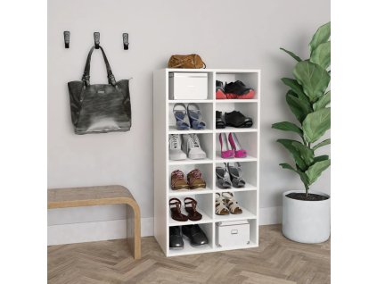 vidaXL Botník bílý 54 x 34 x 100,5 kompozitní dřevo