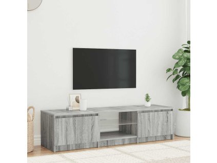 vidaXL TV skříňka s LED osvětlením šedá sonoma 140x40x36 c