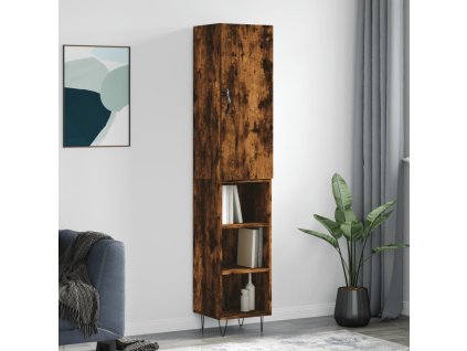 vidaXL Skříň highboard kouřový dub 34,5 x 34 x 180 cm kompozitní dřevo
