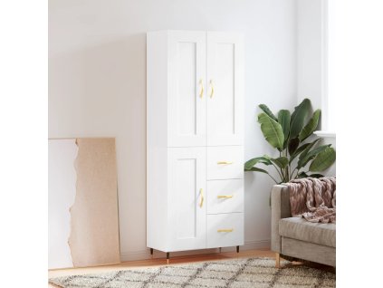 vidaXL Skříň highboard bílá 69,5 x 34 x 180 cm kompozitní dřevo