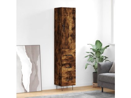 vidaXL Skříň highboard kouřový dub 34,5 x 34 x 180 cm kompozitní dřevo