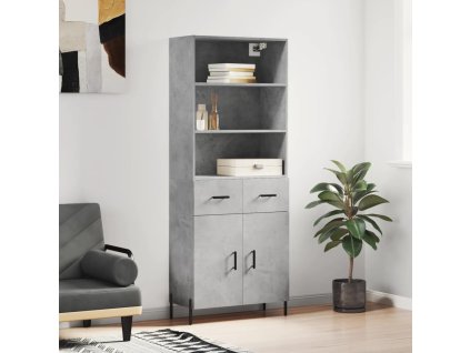 vidaXL Skříň highboard betonově šedá 69,5x34x180 cm kompozitní dřevo