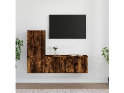 vidaXL 2dílný set TV skříněk kouřový dub kompozitní dřevo