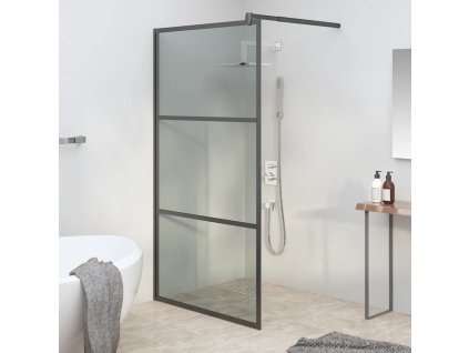 vidaXL Zástěna do průchozí sprchy 100 x 195 cm tmavé ESG sklo černá