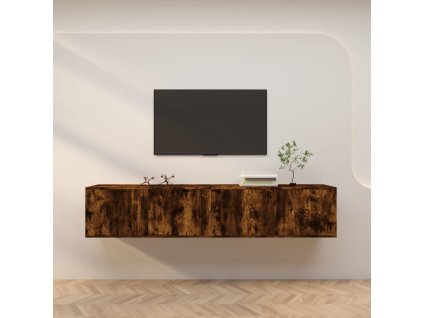 vidaXL Nástěnné TV skříňky 2 ks kouřový dub 100 x 34,5 x 40 cm