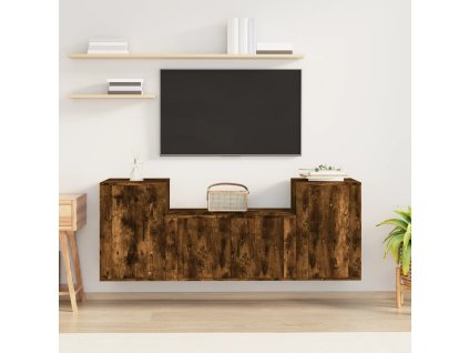 vidaXL 3dílný set TV skříněk kouřový dub kompozitní dřevo