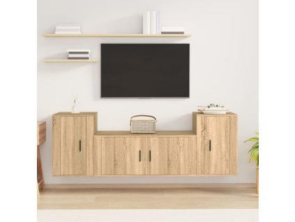 vidaXL 3dílný set TV skříněk dub sonoma kompozitní dřevo