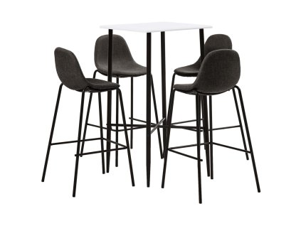 vidaXL 5dílný barový set textil tmavě šedý