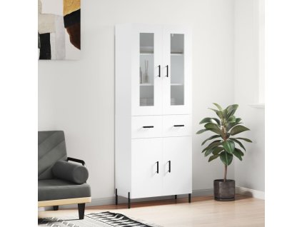 vidaXL Skříň highboard bílá 69,5 x 34 x 180 cm kompozitní dřevo
