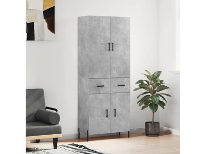 vidaXL Skříň highboard betonově šedá 69,5x34x180 cm kompozitní dřevo