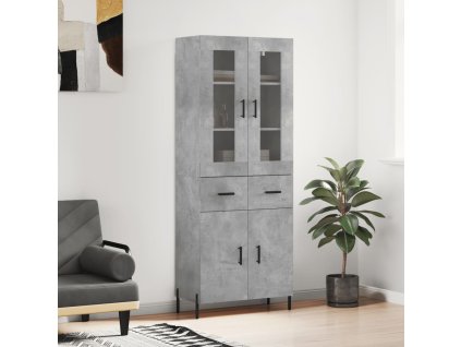 vidaXL Skříň highboard betonově šedá 69,5x34x180 cm kompozitní dřevo