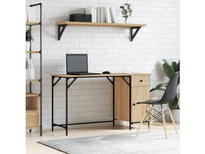 vidaXL Počítačový stůl dub sonoma 131 x 48 x 75 cm kompozitní dřevo