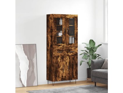 vidaXL Skříň highboard kouřový dub 69,5 x 34 x 180 cm kompozitní dřevo
