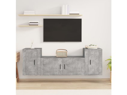 vidaXL 3dílný set TV skříněk betonově šedý kompozitní dřevo