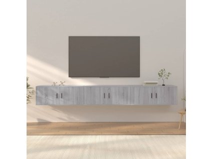 vidaXL Nástěnné TV skříňky 3 ks šedé sonoma 100 x 34,5 x 40 cm