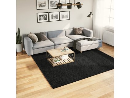 vidaXL Koberec PAMPLONA s vysokým vlasem moderní černý 240 x 240 cm
