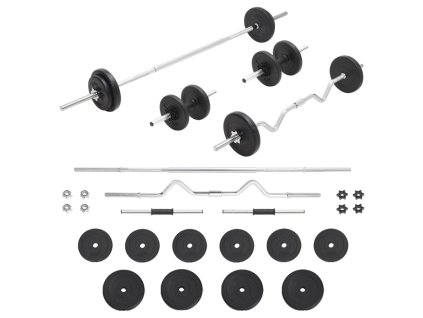 vidaXL Sada obouručních a jednoručních činek 30 kg