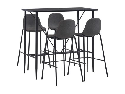 vidaXL 5dílný barový set textil tmavě šedý