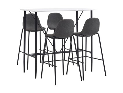 vidaXL 5dílný barový set textil tmavě šedý