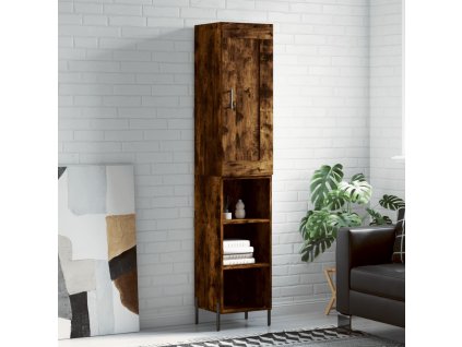 vidaXL Skříň highboard kouřový dub 34,5 x 34 x 180 cm kompozitní dřevo