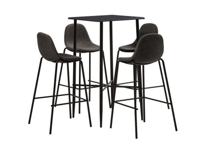 vidaXL 5dílný barový set textil tmavě šedý