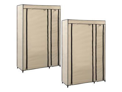 vidaXL Skládací šatní skříně 2 ks krémové 110 x 45 x 175 cm textil