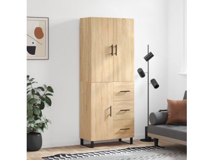 vidaXL Skříň highboard dub sonoma 69,5 x 34 x 180 cm kompozitní dřevo