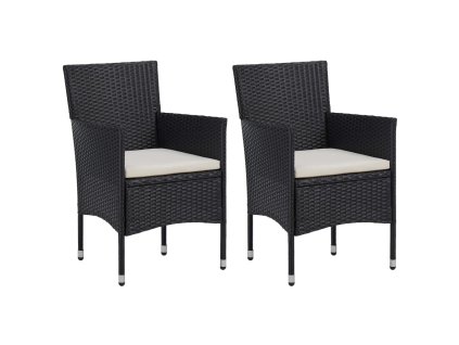 vidaXL Zahradní jídelní židle 2 ks polyratan černé