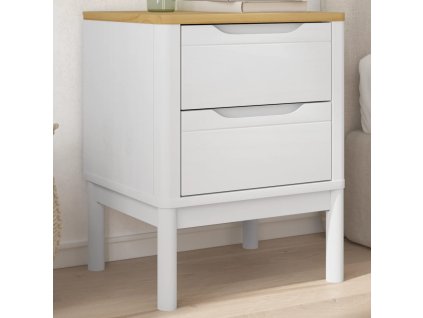 vidaXL Noční stolek bílý 45 x 39 x 57 cm masivní borové dřevo