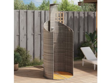 vidaXL Venkovní sprcha šedá 100 x 100 x 241,5 cm polyratan a akácie