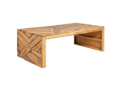 vidaXL Konferenční stolek erozní masivní teak 110 x 35 x 38 cm