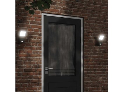 vidaXL Venkovní nástěnná LED svítidla s čidlem 2 ks černá litý hliník