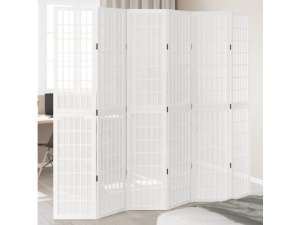 vidaXL Paraván 6dílný bílý masivní dřevo pavlovnie