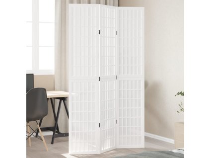 vidaXL Paraván 3dílný bílý masivní dřevo pavlovnie