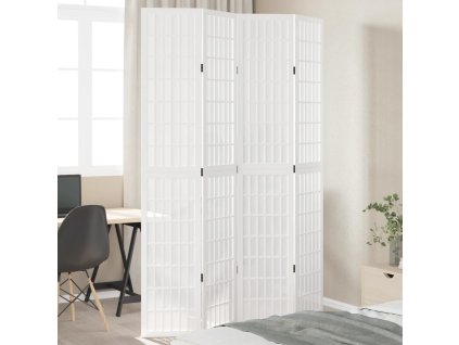 vidaXL Paraván 4dílný bílý masivní dřevo pavlovnie