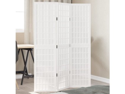 vidaXL Paraván 3dílný bílý masivní dřevo pavlovnie