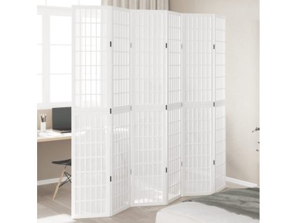 vidaXL Paraván 6dílný bílý masivní dřevo pavlovnie