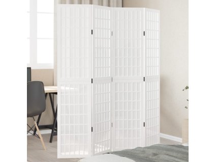 vidaXL Paraván 4dílný bílý masivní dřevo pavlovnie
