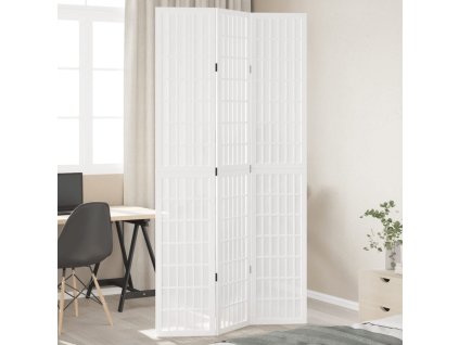 vidaXL Paraván 3dílný bílý masivní dřevo pavlovnie