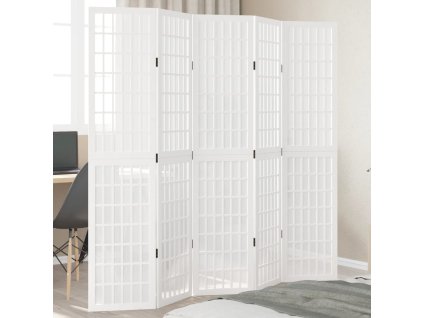 vidaXL Paraván 5dílný bílý masivní dřevo pavlovnie