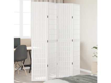 vidaXL Paraván 4dílný bílý masivní dřevo pavlovnie